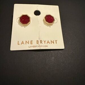 Lane Bryant Ruby Red Hexagon Earrings